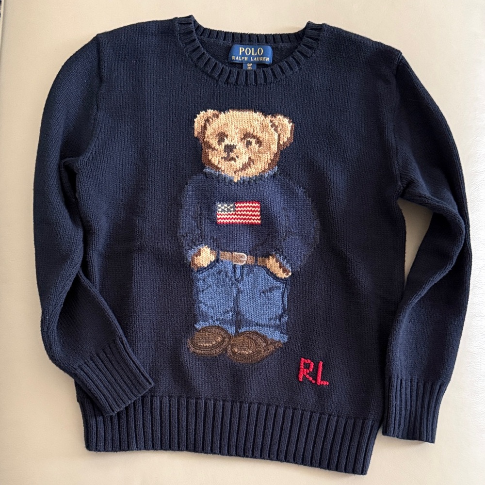 Polo by Ralph Lauren Navy Sweater with Bear Design